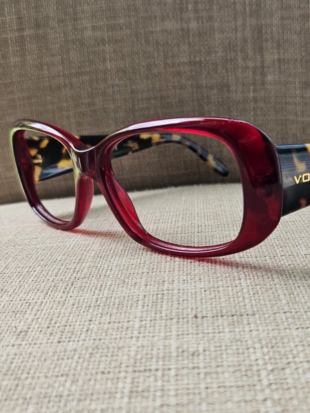 Vogue Eyewear Glasses Frame Burgundy Tone VO2606-S Eyeglasses Brown Tort Temple